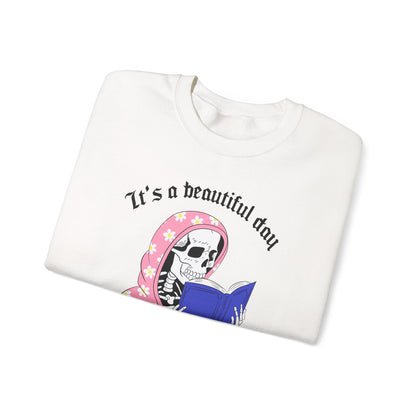 Unisex Heavy Blend™ Crewneck Sweatshirt - "It's a Beautiful Day to Leave Me Alone" Cozy Graphic