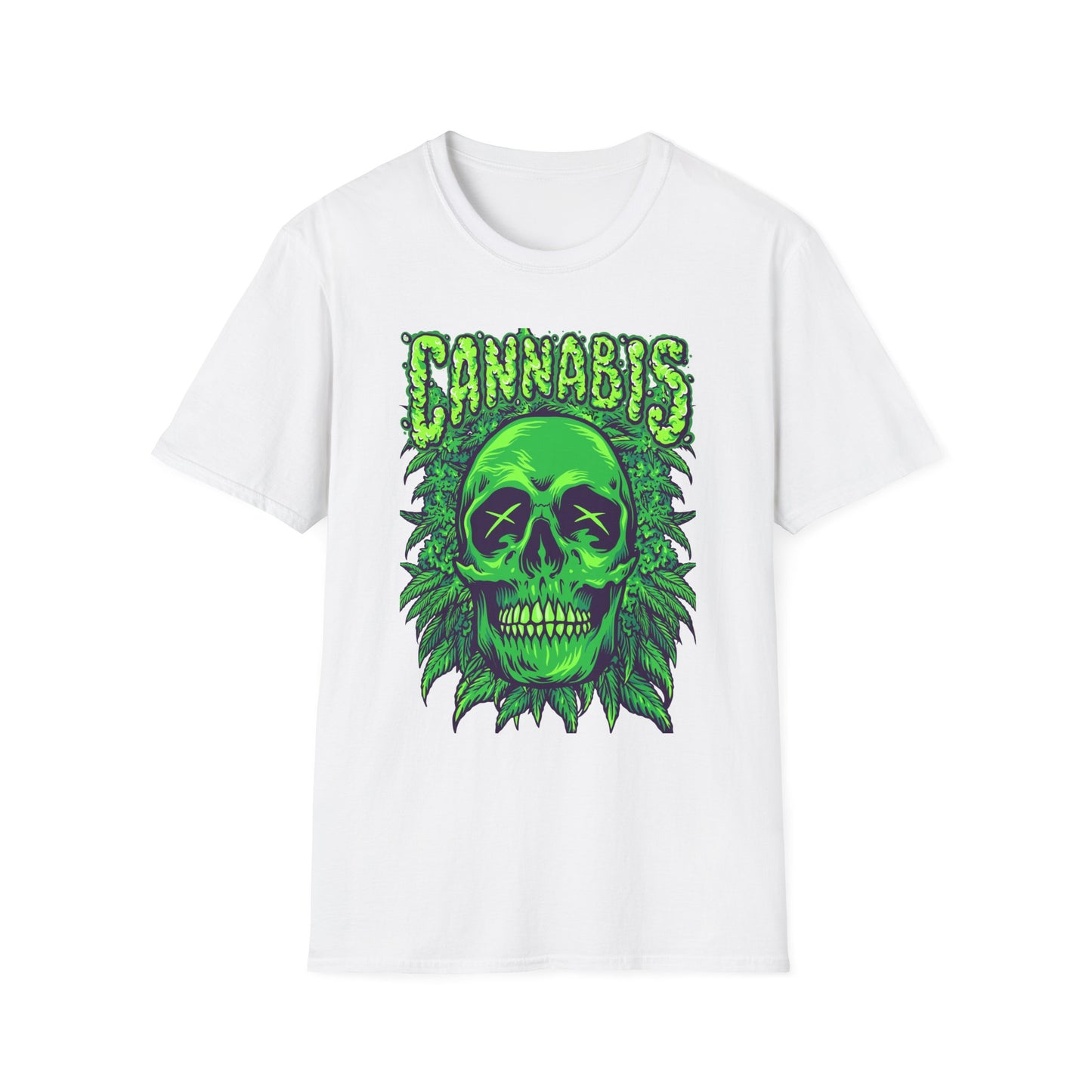 Green Skull Cannabis Unisex T-Shirt – Perfect for Stoner Culture and Everyday Wear