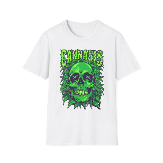 Green Skull Cannabis Unisex T-Shirt – Perfect for Stoner Culture and Everyday Wear