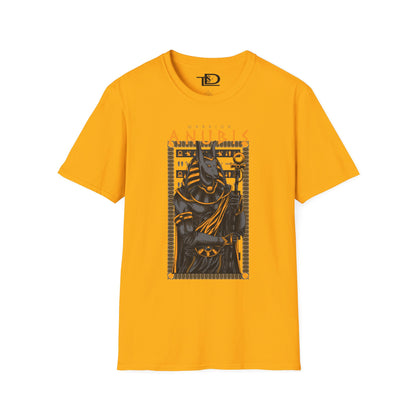 Anubis Unisex Softstyle T-Shirt, Egyptian Mythology Tee, Graphic Tee, Casual Wear for Fans, Gift for Halloween or Birthdays