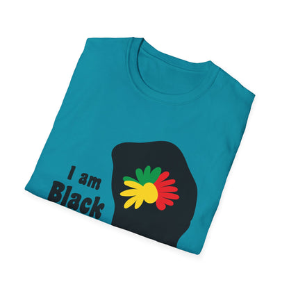 I Am Black History Unisex Softstyle T-Shirt | Black History Month Gift, Empowerment Shirt, Cultural Pride Tee, Education Awareness