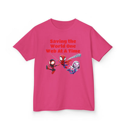 Kids Superhero Tee - Saving the World One Web At A Time