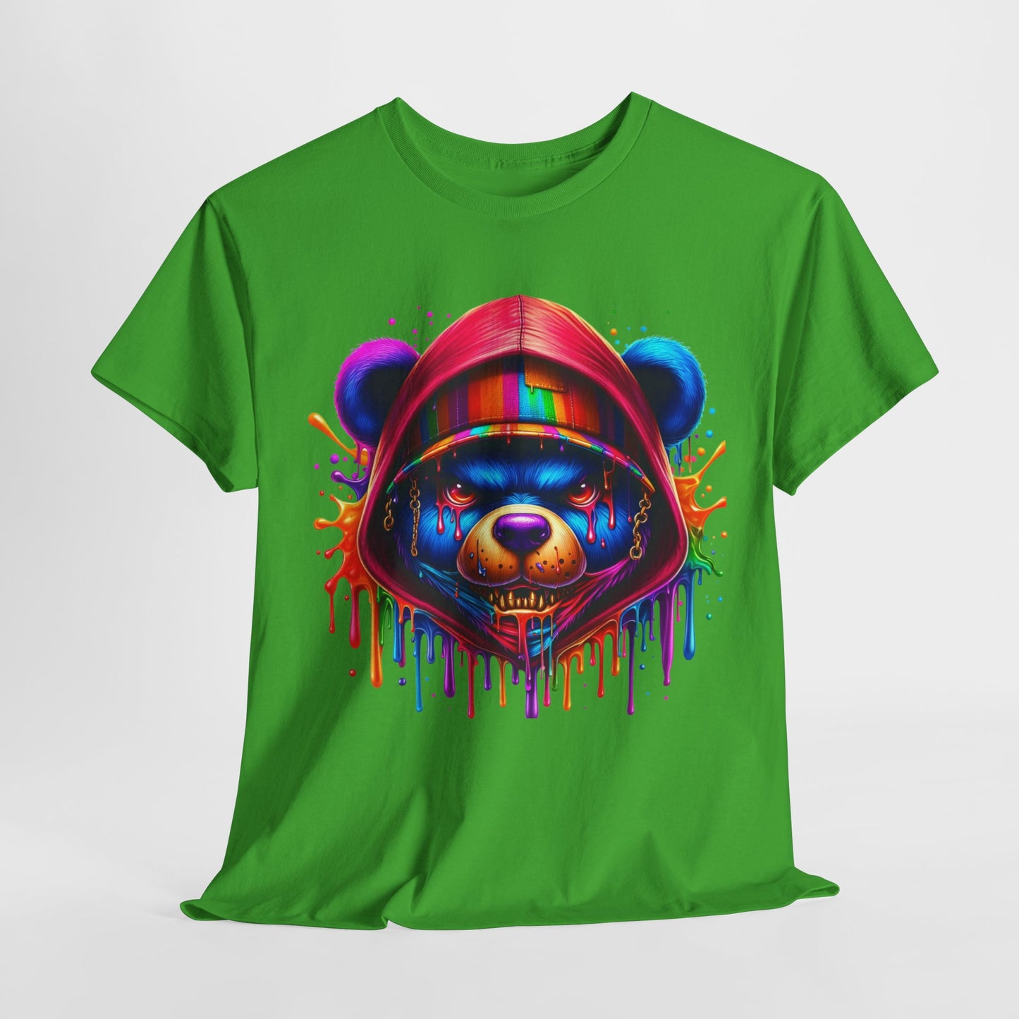 Colorful Graffiti Bear Unisex Heavy Cotton Tee