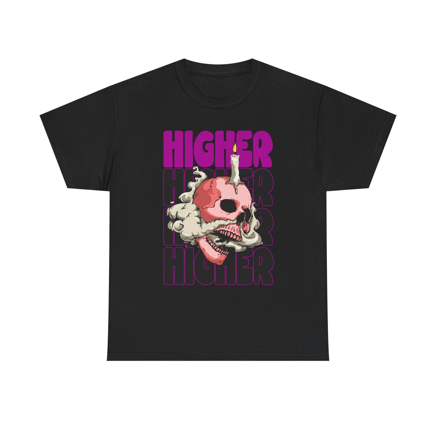 Skull Graphic Tee - "Higher" Unisex Heavy Cotton T-Shirt