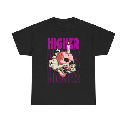 Skull Graphic Tee - "Higher" Unisex Heavy Cotton T-Shirt