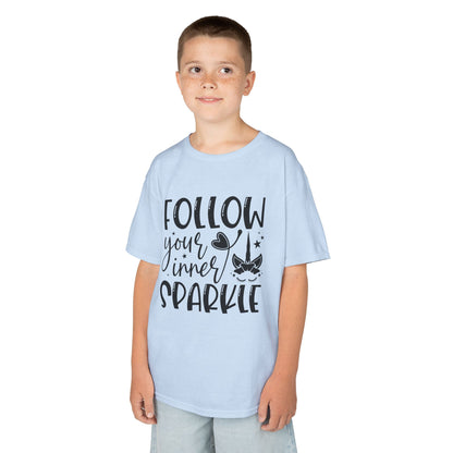 Kids Heavy Cotton™ Tee - Follow Your Inner Sparkle T-Shirt for Creative Kids
