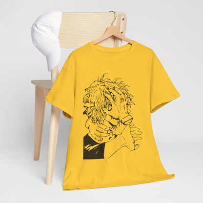 Emotional Unisex Heavy Cotton Tee - Minimalist Art Design