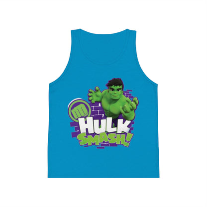 Kids Hulk Smash Jersey Tank Top - Fun Summer Wear for Young Superheroes