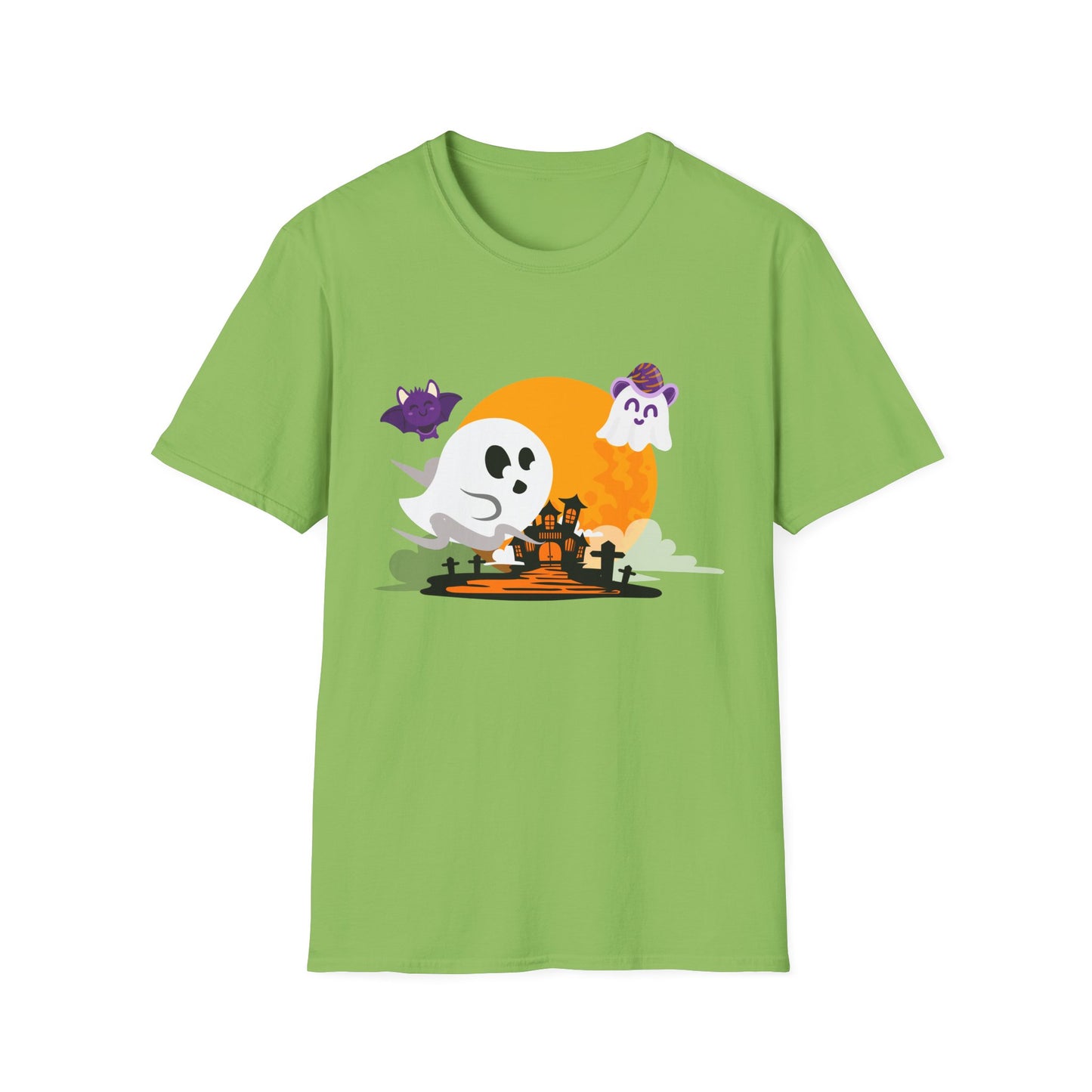 Halloween Ghost T-Shirt, Unisex Softstyle Tee, Spooky Season Shirt, Halloween Costume Top, Fall Festival Apparel