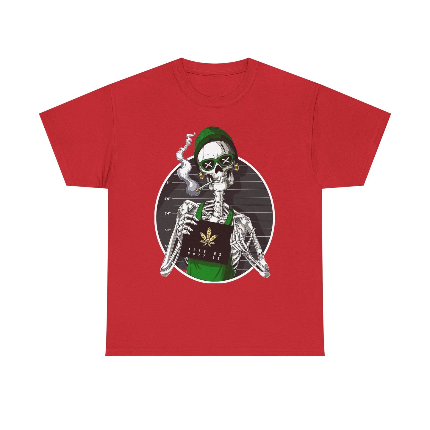 Edgy Skeleton Cannabis Tee | Unisex Heavy Cotton T-Shirt