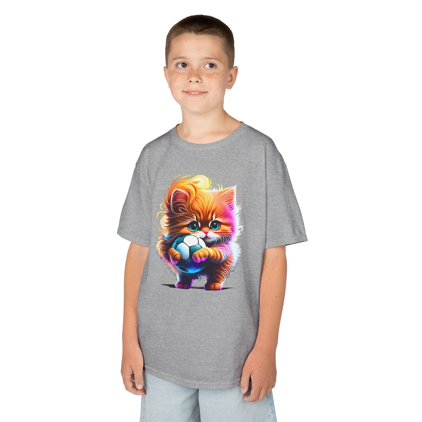 Colorful Kitten Kids Tee - Fun, Playful Cotton T-Shirt for Cat Lovers