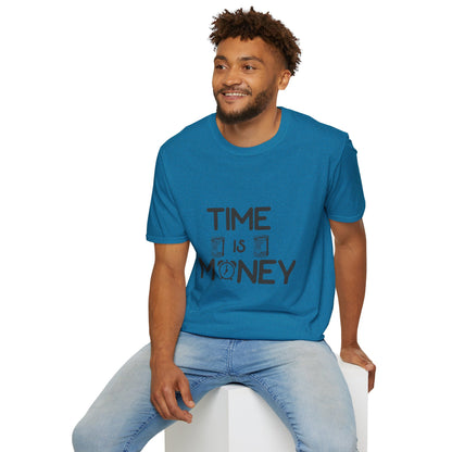 Inspirational Unisex Softstyle T-Shirt - "Time is Money" Statement Tee for Financial Motivators