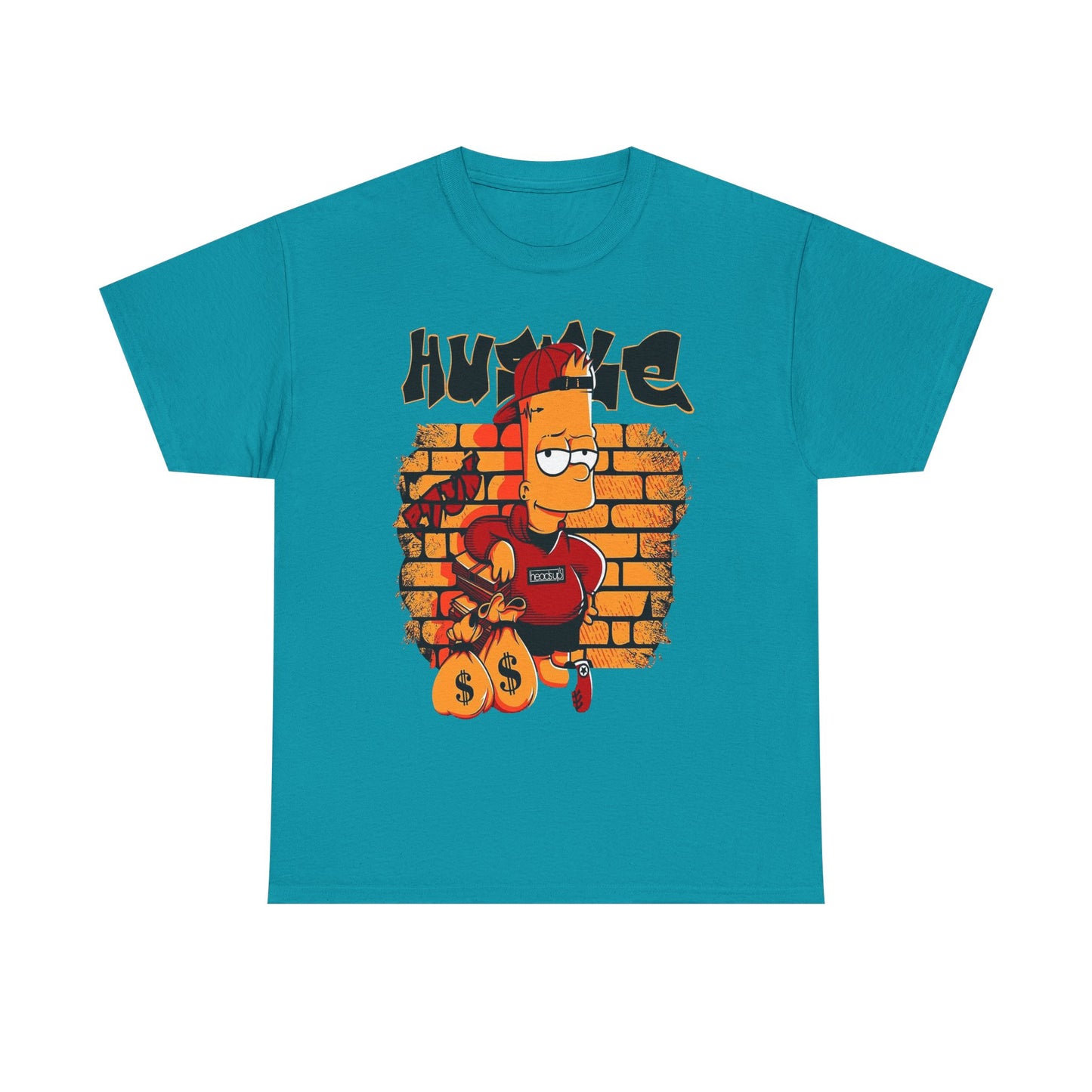 Hustle Graphic Tee - Unisex Heavy Cotton T-Shirt with Bart Design