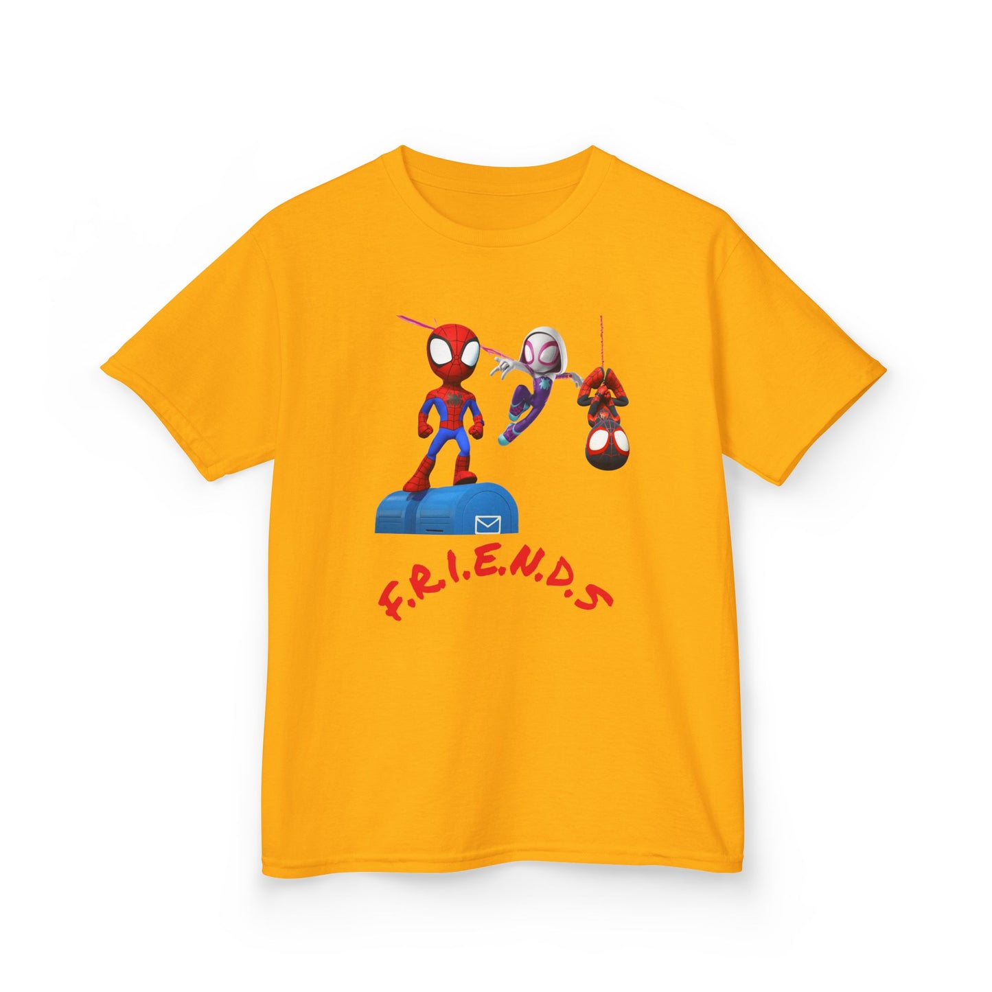 Kids' Friends Spider-Man Tee - Fun & Colorful Cotton T-Shirt for Young Superheroes