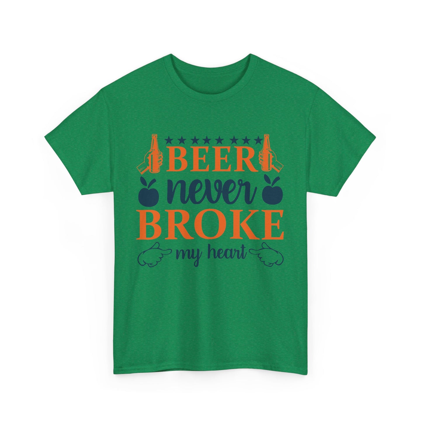 Beer Never Broke My Heart Tee, Funny Humor Shirt, Beer Lover Gift, Unisex Cotton T-Shirt, Party Apparel, Summer Fun