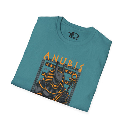 Anubis Unisex Softstyle T-Shirt, Egyptian Mythology Tee, Graphic Tee, Casual Wear for Fans, Gift for Halloween or Birthdays