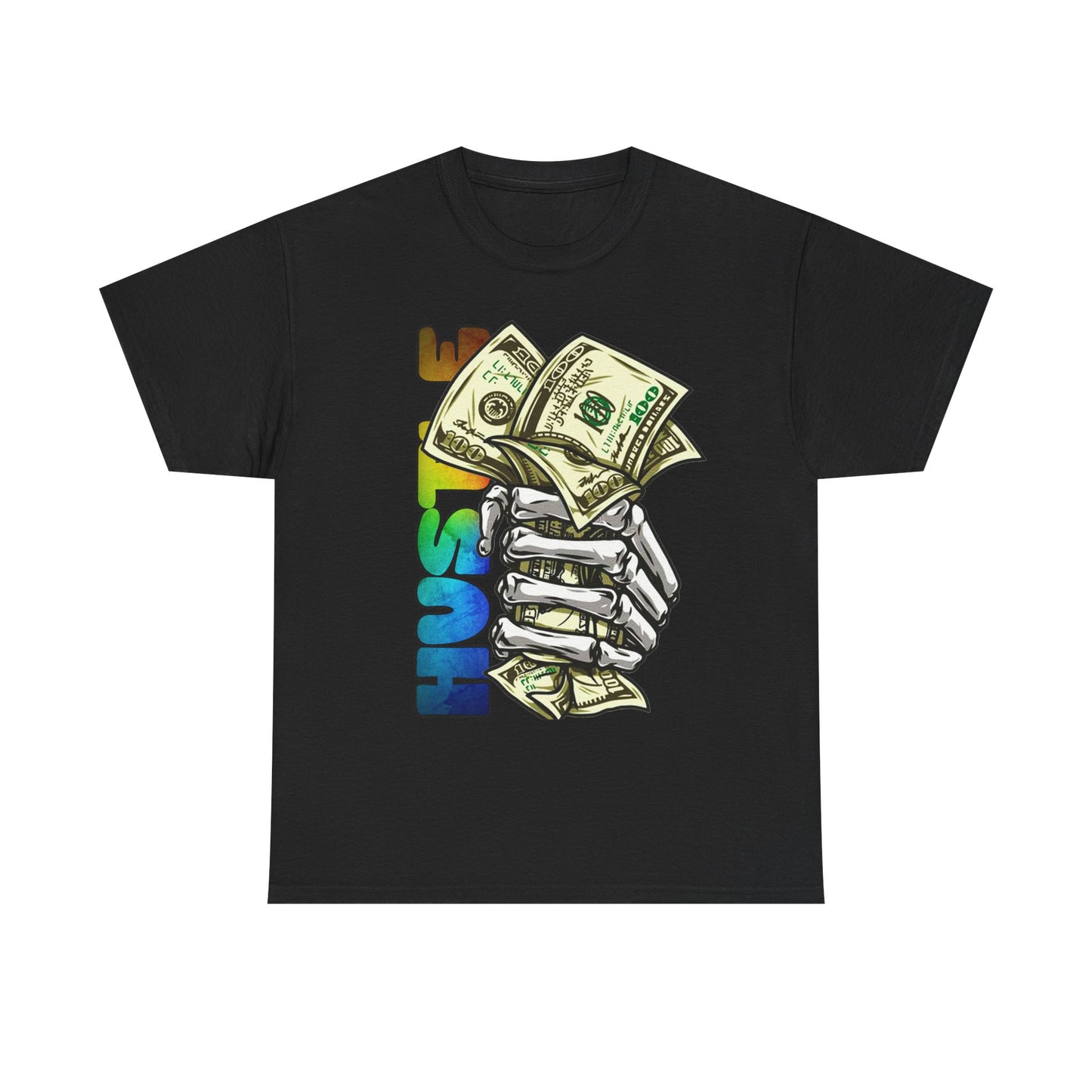 Unisex Heavy Cotton Tee - 'Hustle' Graphic Tee with Money Design