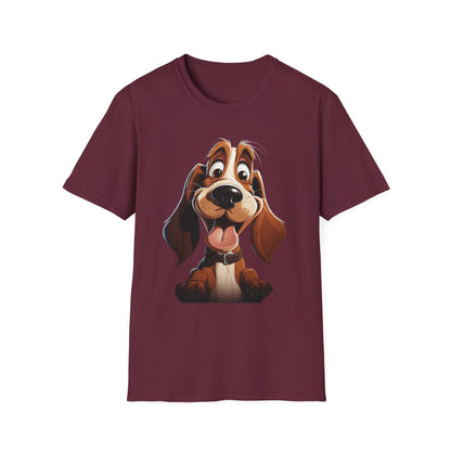 Cute Cartoon Dog Unisex Softstyle T-Shirt - Perfect for Pet Lovers