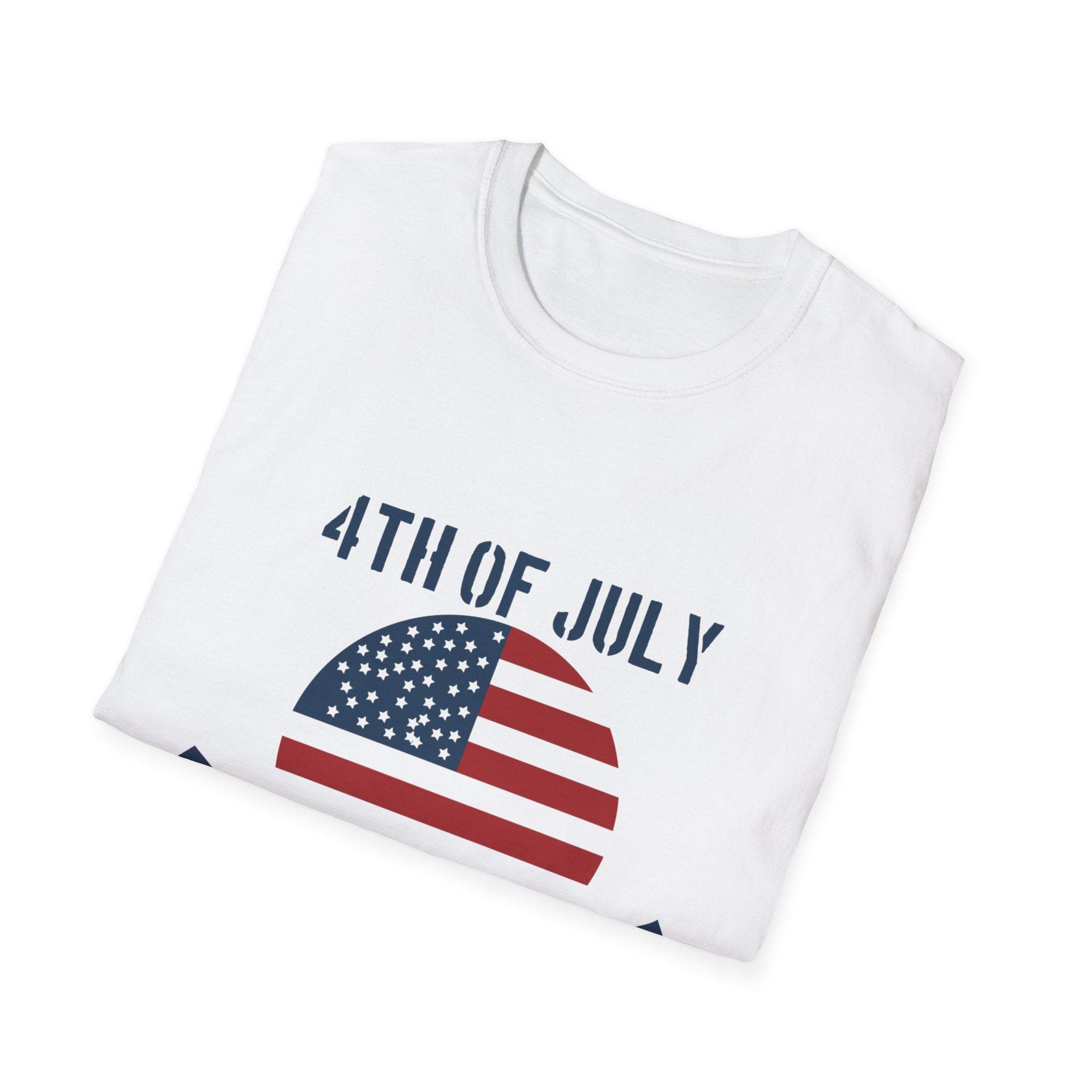 4th of July Unisex Softstyle T-Shirt, Independence Day Tee, Patriotic Shirt, July 4th Celebration Apparel, Summer BBQ Top