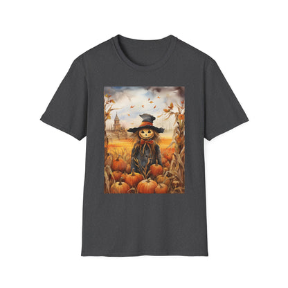 Autumn Scarecrow T-Shirt - Cozy Fall Tee, Pumpkin Patch Shirt, Halloween Apparel, Harvest Festival Gear, Unisex Seasonal Top