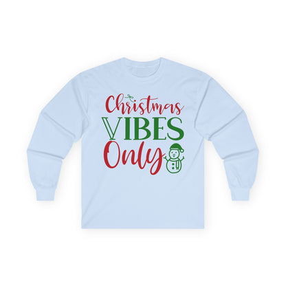 Christmas Vibes Long Sleeve Tee, Holiday Apparel, Unisex Tee, Festive Shirt, Winter Wear, Christmas Gift, Seasonal Fashion
