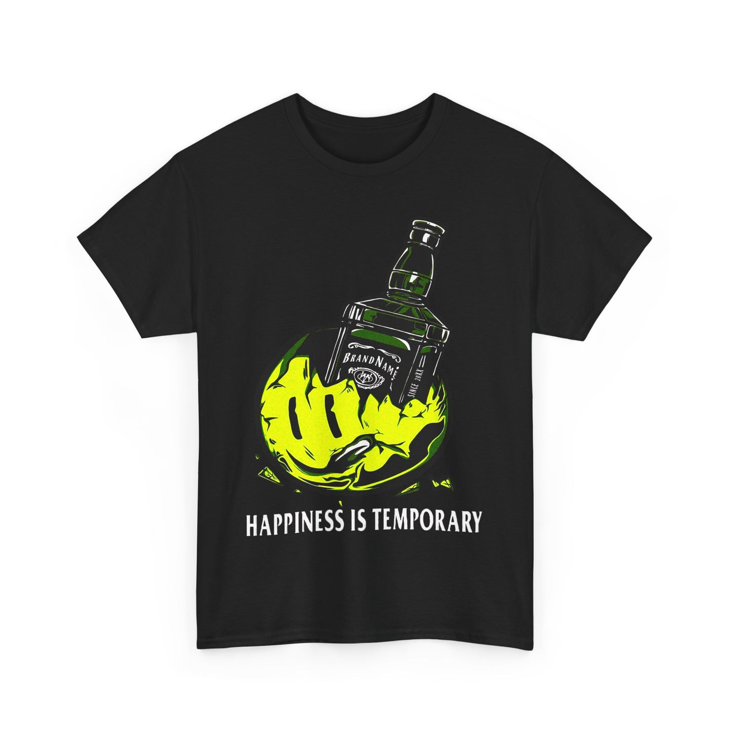Unisex Heavy Cotton Tee - Eco-Friendly Bold Design with Bottle & Hand Graphic