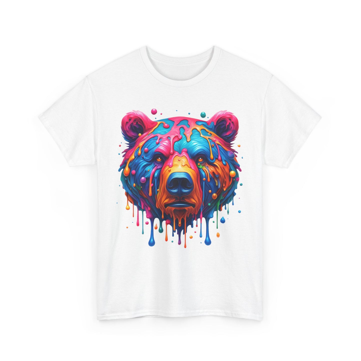 Colorful Bear Unisex Heavy Cotton Tee - Vibrant Art T-Shirt