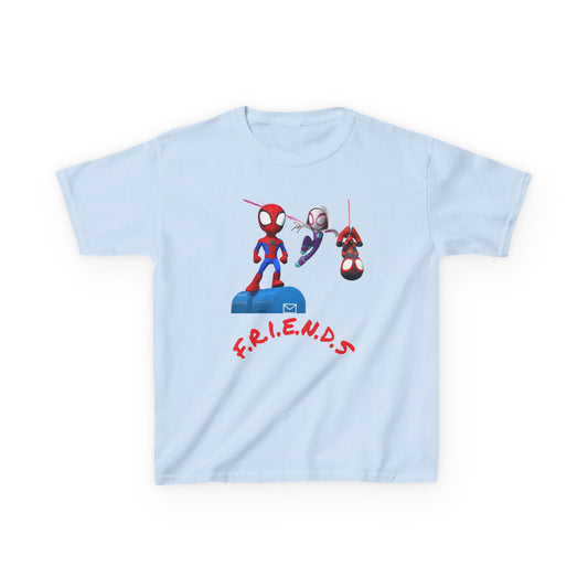 Kids' Friends Spider-Man Tee - Fun & Colorful Cotton T-Shirt for Young Superheroes