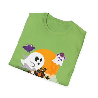 Halloween Ghost T-Shirt, Unisex Softstyle Tee, Spooky Season Shirt, Halloween Costume Top, Fall Festival Apparel