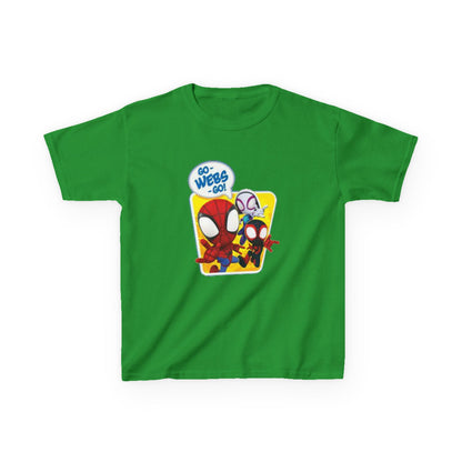 Spiderman Kids Heavy Cotton Tee - Playful Superhero Shirt for Young Fans