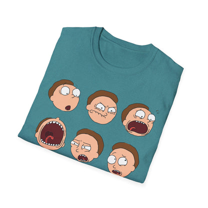 Funny Expressions Unisex Softstyle T-Shirt - Emotive Cartoon Faces