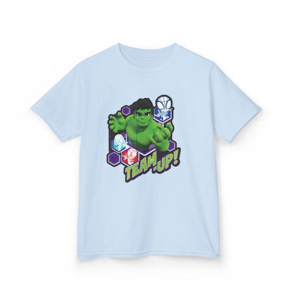 Hulk Team Up Kids Tee, Superhero Shirt, Fun Cotton Tee, Birthday Gift, Team Up T-Shirt, Kids Party Apparel