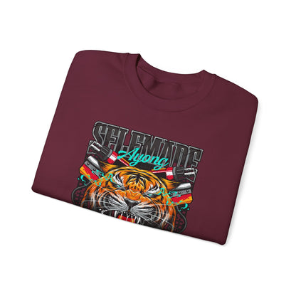 Crewneck Sweatshirt — Bold Roaring Tiger Graphic with 'Ayoung' Ribbon