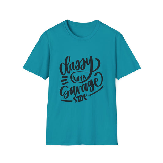 Classy with a Savage Side Unisex Softstyle T-Shirt - Trendy Graphic Tee for Casual Wear