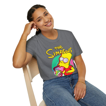 Funny Bart Simpson Unisex Softstyle T-Shirt - Retro Cartoon Tee