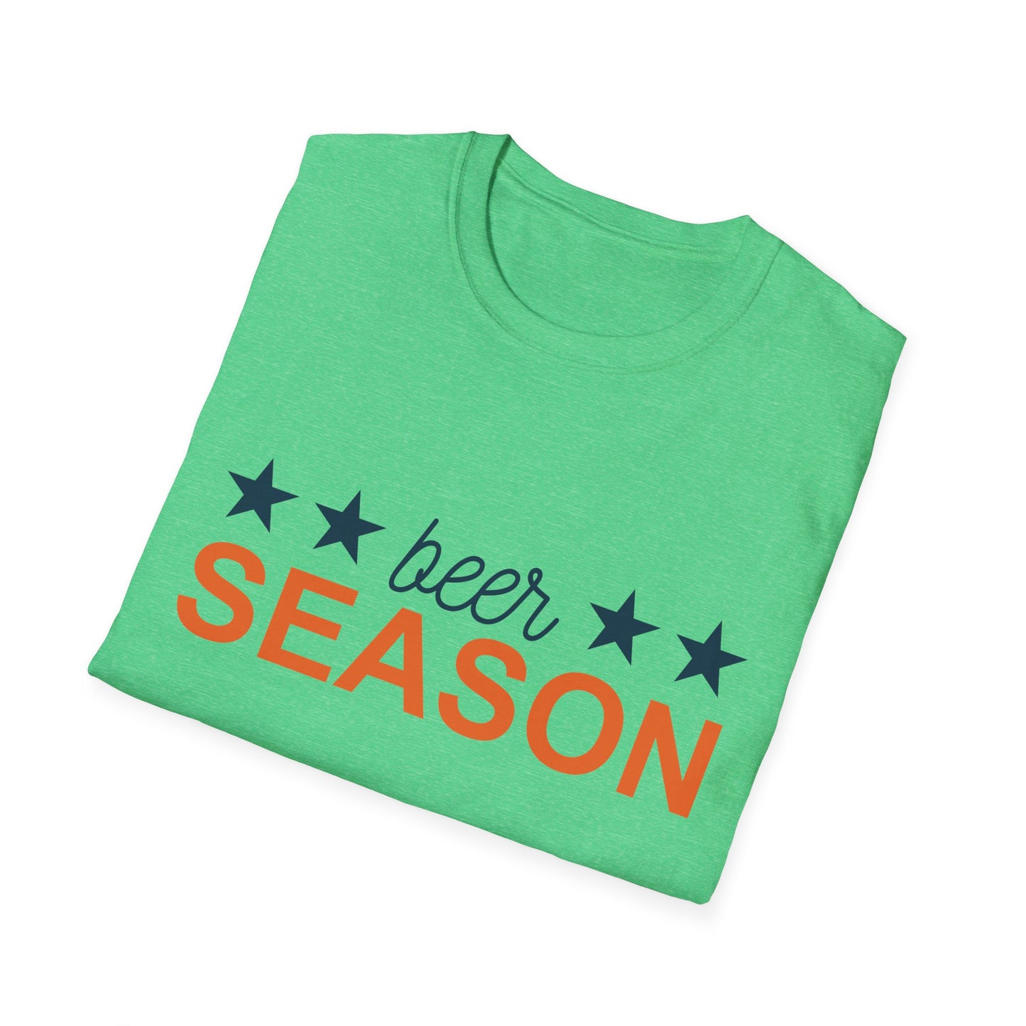 Beer Season Unisex Softstyle T-Shirt, Funny T-Shirt for Beer Lovers, Gift for Friends, Custom Apparel, Summer BBQ Outfit, Casual Wear