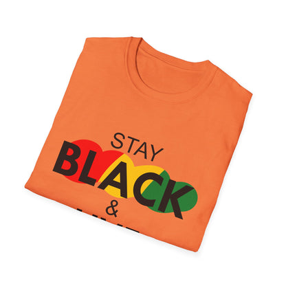 Unisex Softstyle T-Shirt: Stay Black & Live Tee for Activism, Streetwear, Casual Wear, Gifts for Culture Lovers, Statement Shirt