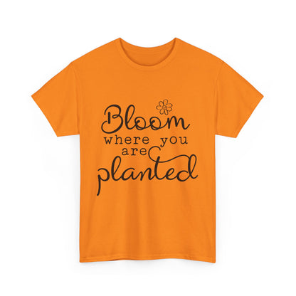 Inspirational Bloom Tee - Unisex Heavy Cotton T-Shirt for Growth Mindset