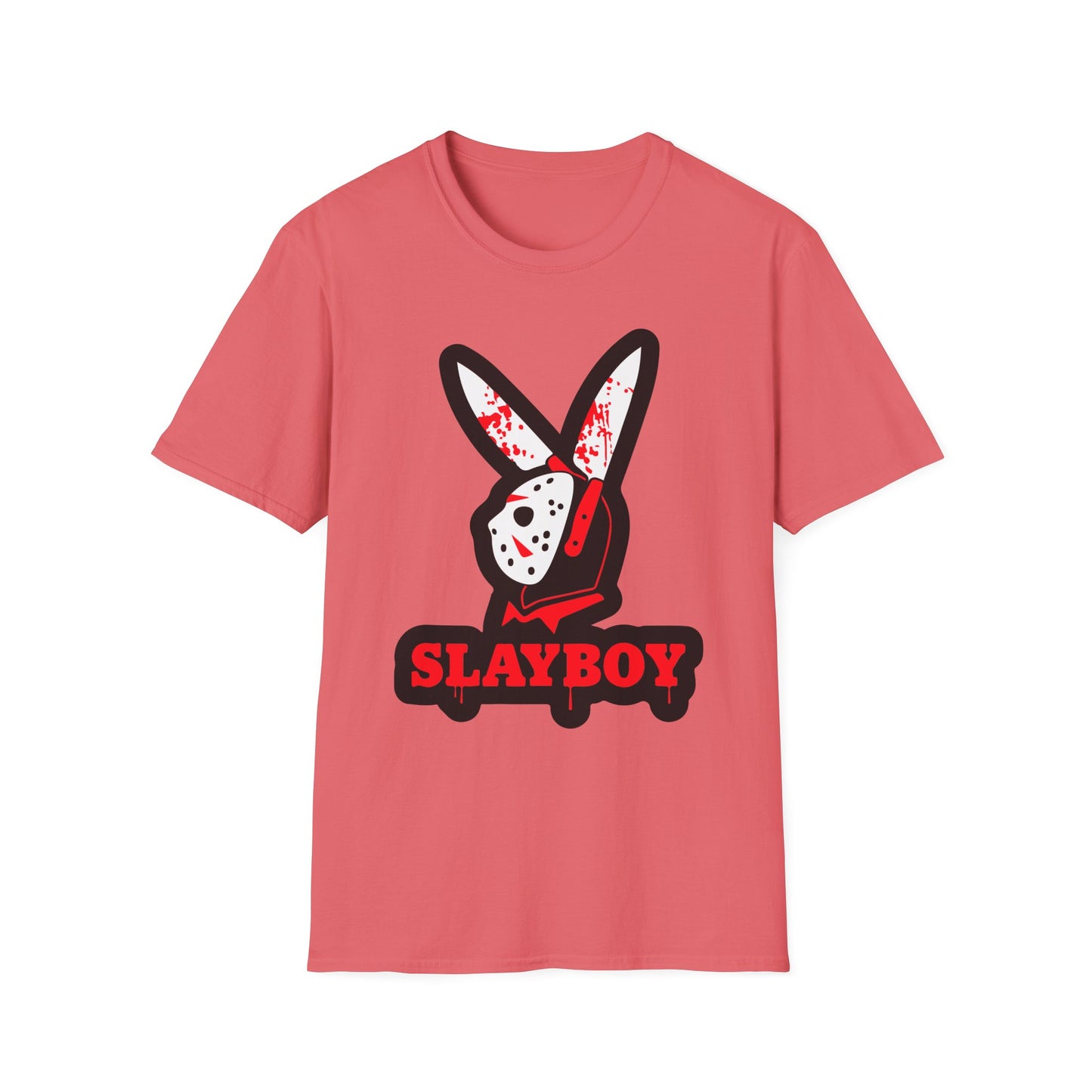 Slayboy Graphic Tee, Unisex Softstyle T-Shirt for Horror Fans, Cosplay Outfit, Halloween Costume, Casual Streetwear