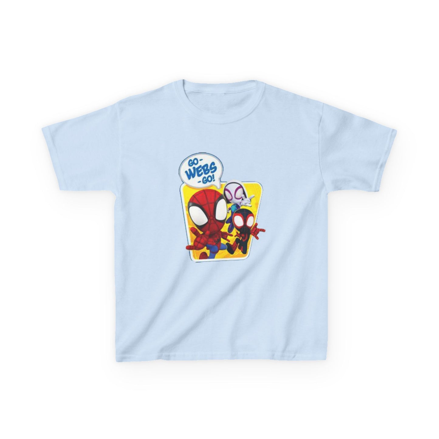 Spiderman Kids Heavy Cotton Tee - Playful Superhero Shirt for Young Fans