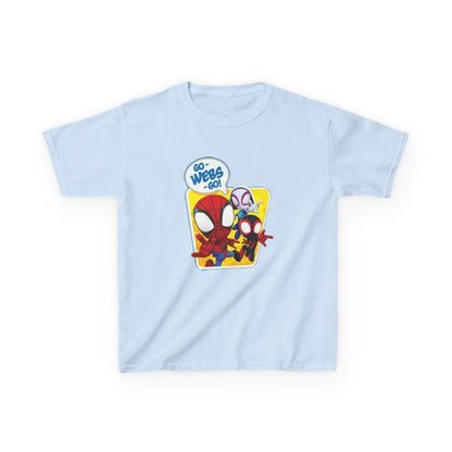 Spiderman Kids Heavy Cotton Tee - Playful Superhero Shirt for Young Fans
