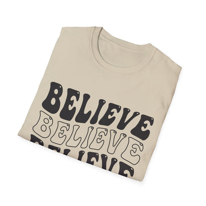 Believe Graphic Tee - Unisex Softstyle T-Shirt, Inspirational Shirt, Motivational Gift, Casual Wear, Everyday Style