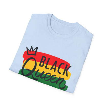 Black Queen Unisex Softstyle T-Shirt | Empowerment, Cultural Pride, Casual Wear, Gift for Her, Black History Month