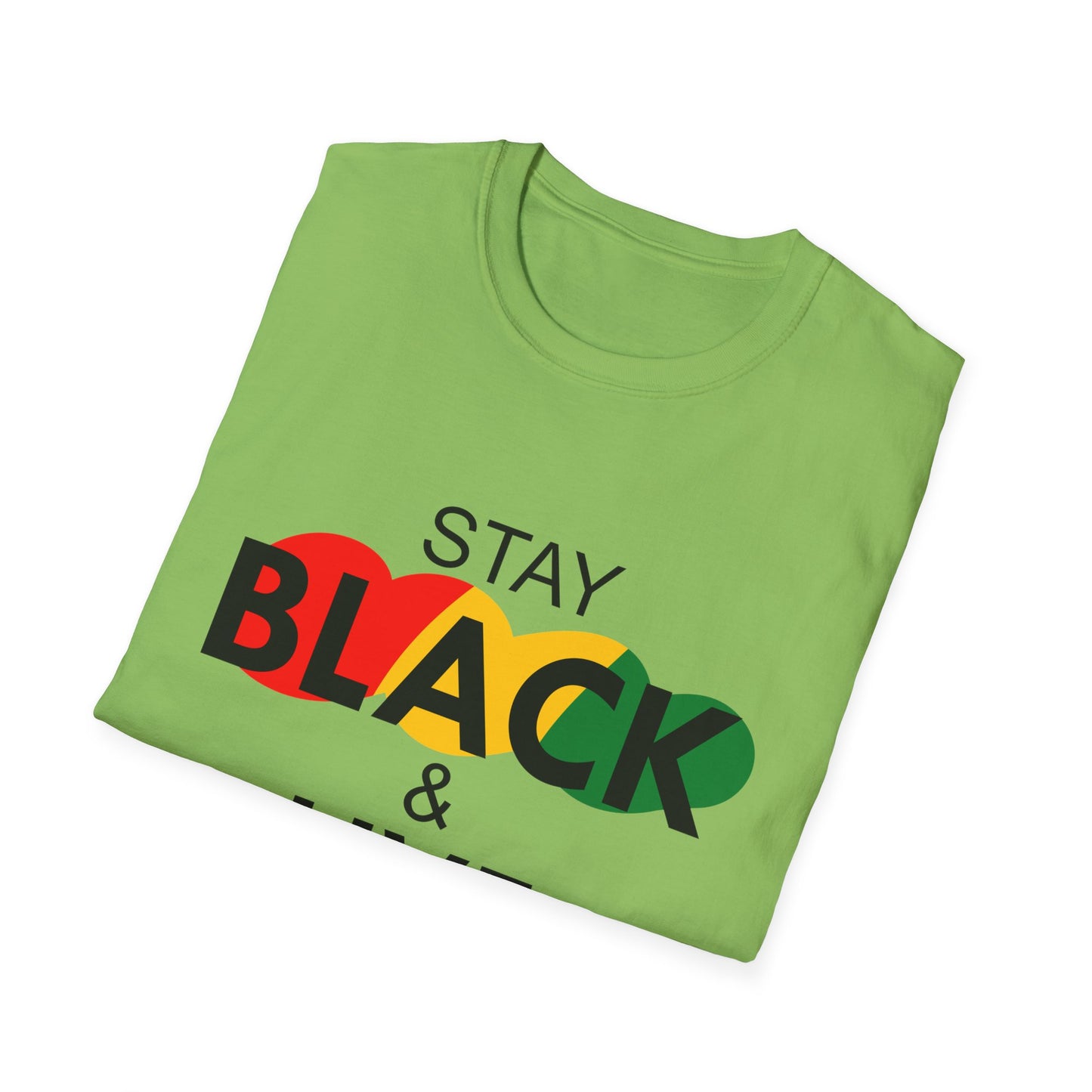 Unisex Softstyle T-Shirt: Stay Black & Live Tee for Activism, Streetwear, Casual Wear, Gifts for Culture Lovers, Statement Shirt