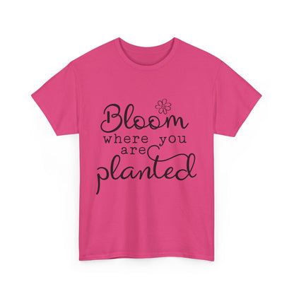 Inspirational Bloom Tee - Unisex Heavy Cotton T-Shirt for Growth Mindset