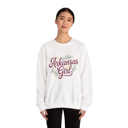 Sweatshirt — "Arkansas Girl" Floral Crewneck