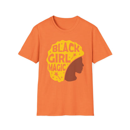 Empowerment Tee: Black Girl Magic Unisex Softstyle T-Shirt, Affirmation Shirt, Gift for Her, Inspirational Apparel, Cultural Pride Wear