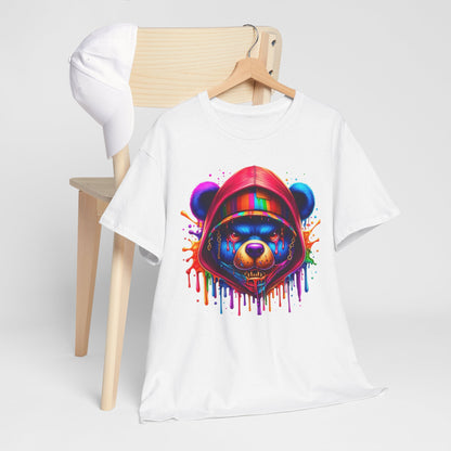Colorful Graffiti Bear Unisex Heavy Cotton Tee