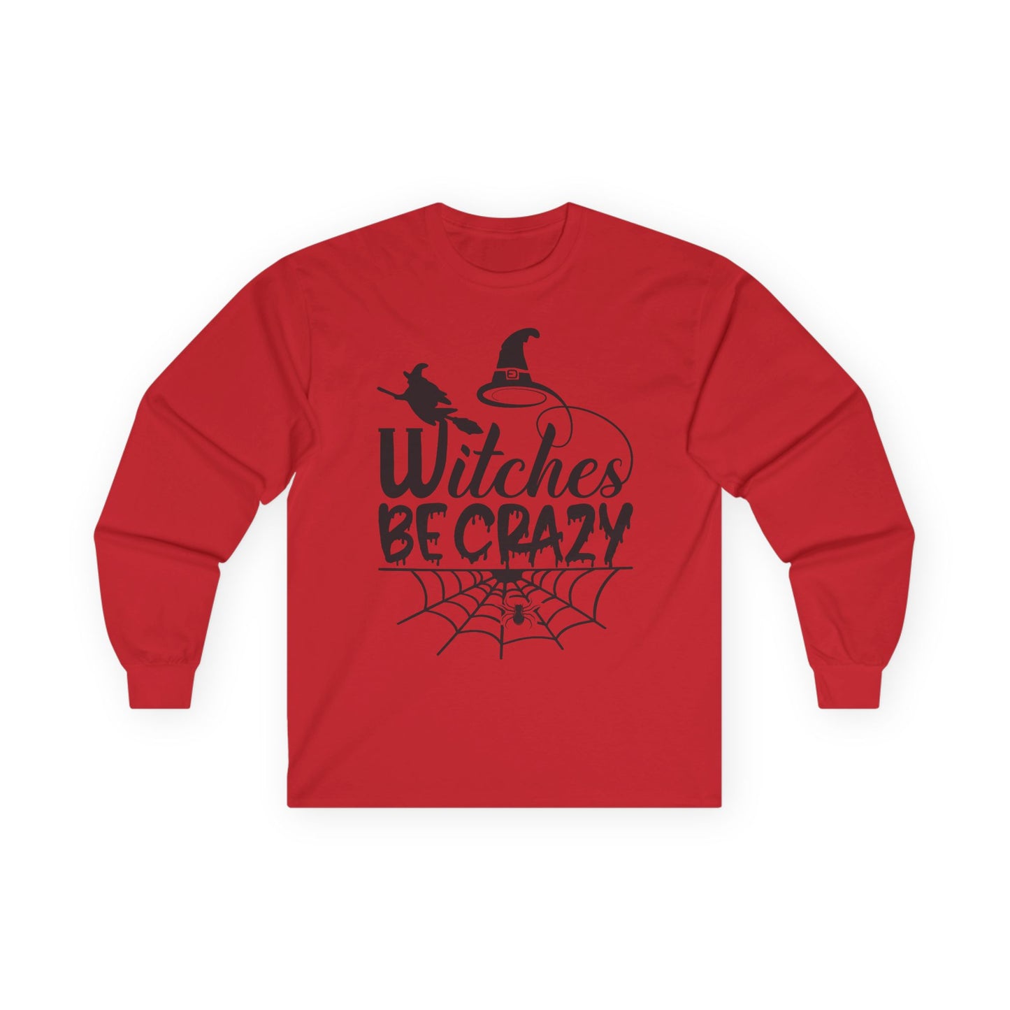 Witches Be Crazy Long Sleeve Tee, Unisex Shirt, Halloween Apparel, Spooky Style, Witchy Gift, Fall Fashion