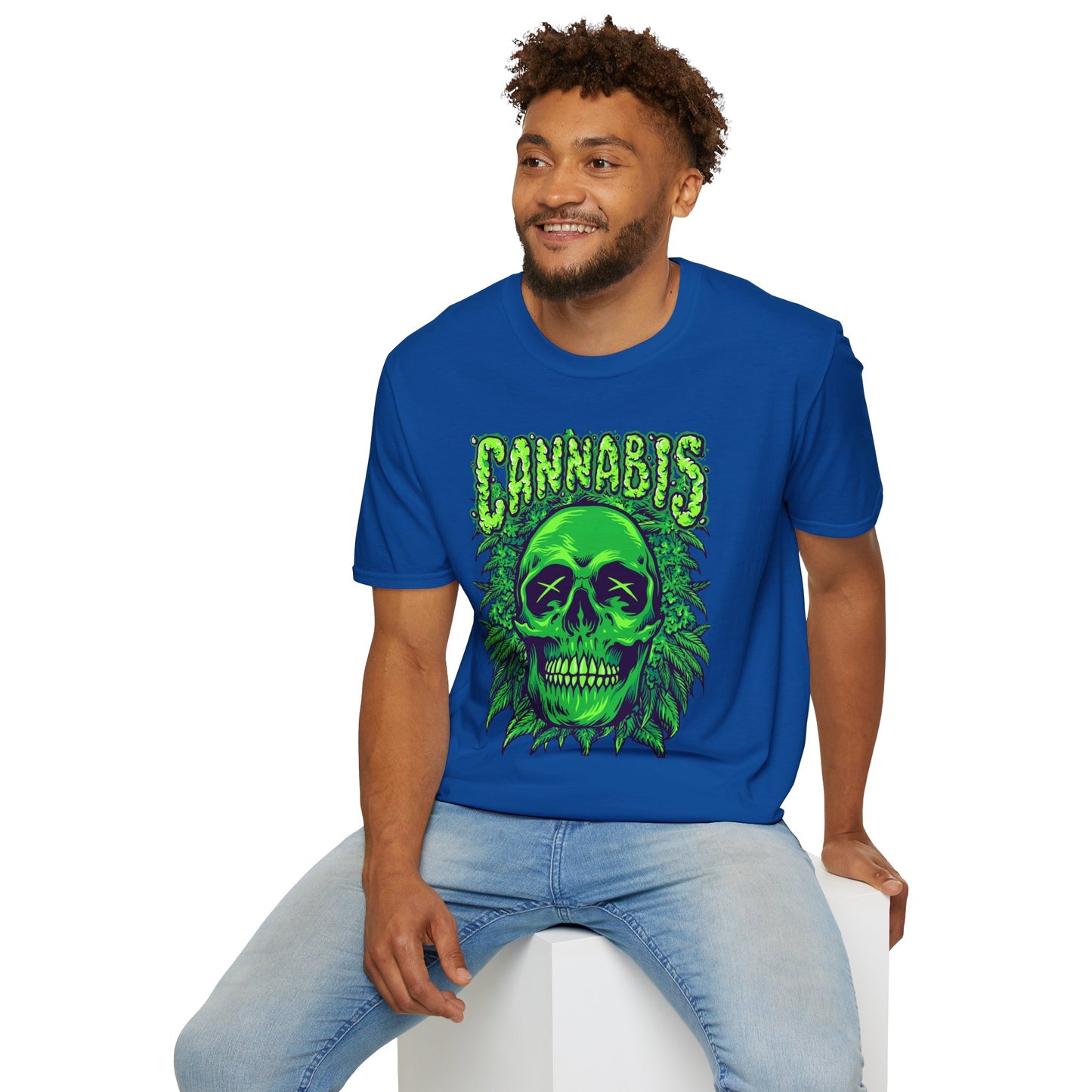 Green Skull Cannabis Unisex T-Shirt – Perfect for Stoner Culture and Everyday Wear